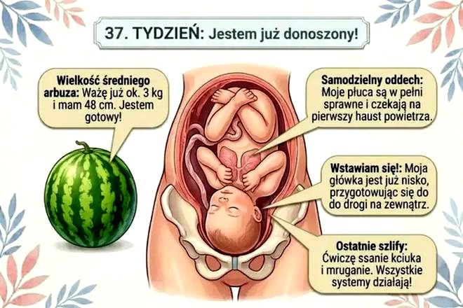 Jak wygląda dziecko w 37. tygodniu ciąży? Rozmiar, rozwój i objawy bliskiego porodu