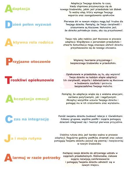 Dokumenty do żłobka