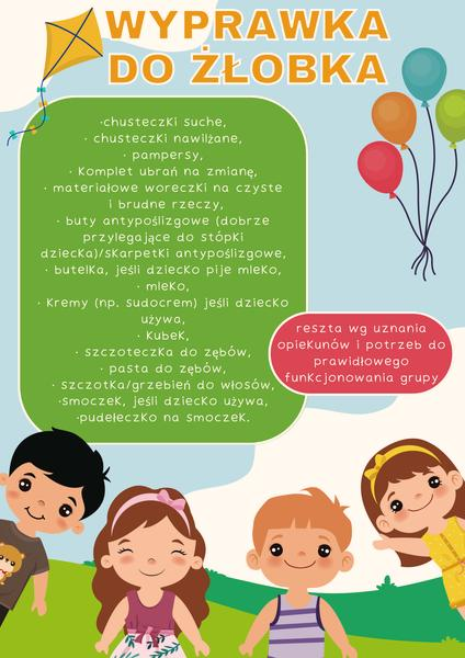 Lista rzeczy do żłobka
