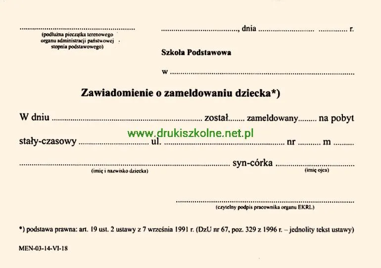 Rejestracja dziecka online